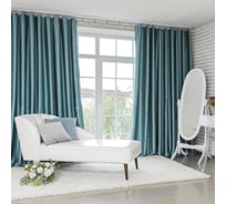 Портьерная штора Этель 270x300 см, двусторонний блэкаут, цвет Серо-голубой, плотность 240 г/м2 4300948