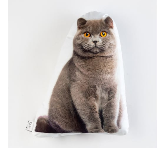 Декоративная подушка Этель "Кот" 33x40 см, велюр, 100% п/э 6030065