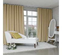 Портьерная штора Этель 145x265 см, двусторонний блэкаут, цвет Кремовый, плотность 240 г/м2, 100 полиэстер 4300910