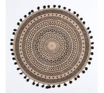 Салфетка Этель Вдохновение цвет черный d38, джут 9667755