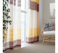 Тюль Этель 145x280 Гамма коричневый горизонтальная полоса без утяжелителя, 100% полиэстер 2846192