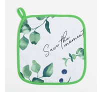 Прихватка Этель Eucalyptus 19x19 см, 100% хлопок, саржа 190 г/м2 7584031