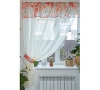 Тюль Этель с подхватом и ламбрекеном Маки 250x200 см, 100% полиэстер, вуаль 4665405