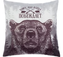 Декоративная подушка Этель Победитель 40x40 см, велюр, 100% п/э 4027810