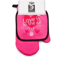 Кухонный набор Этель 2 предмета Love Life Love, прихватка 17х17 см, рукавичка 26х16 см, 100% полиэстер 4485845