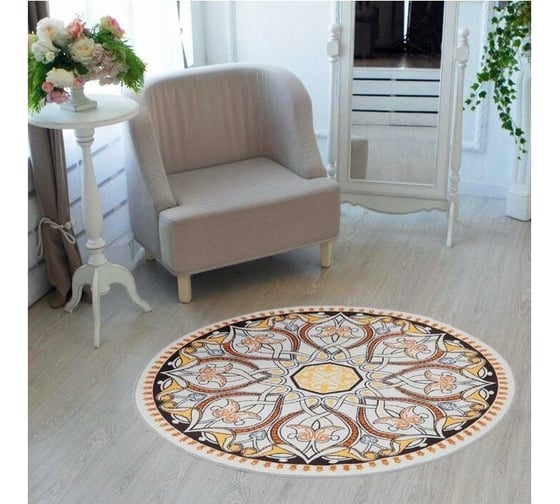 Ковер Этель "Узорная графика" d 120 см, 700 г/м2 4982176