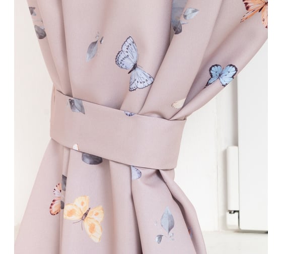 Комплект штор для кухни Этель с подхватами Butterflies 145x180 см, 2 шт, 100% полиэстер 9319360