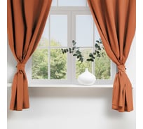 Комплект штор для кухни Этель с подхватами Kitchen, цвет оранжевый, 150x180 см, 2 шт 7866027