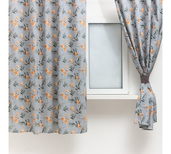 Комплект штор для кухни Этель с подхватами Yellow poppies 149x180 см, 2 шт 9322484