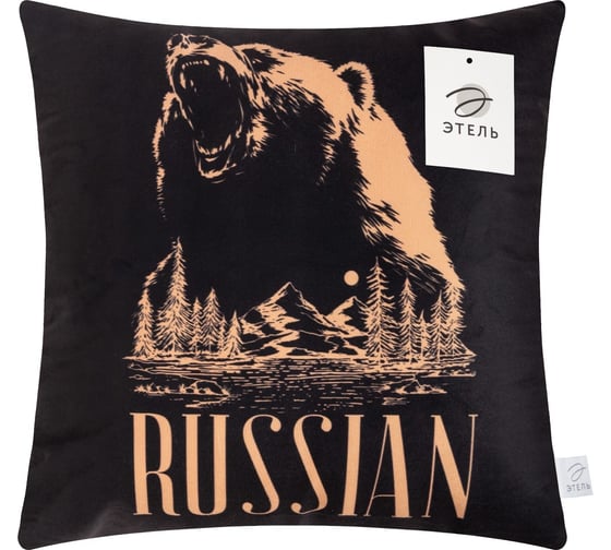 Подушка Этель "Russian" 40x40 см, велюр, 100% п/э 9101178