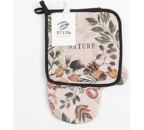 Кухонный набор Этель Nature forest варежка-прихватка 20x28 см, прихватка 19x19 см, 100% хлопок 7011775
