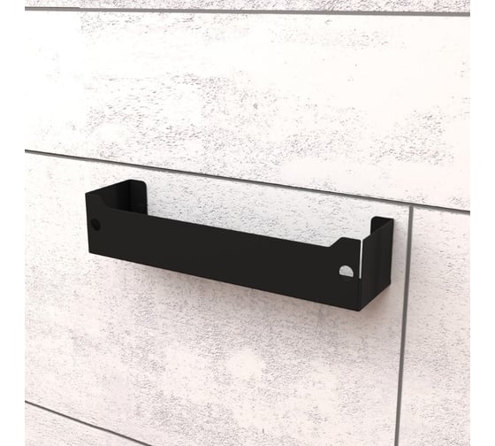 Полка для хранения EMBODIMENT металлическая, настенная, черная EMB-TB-SH-275x67-B