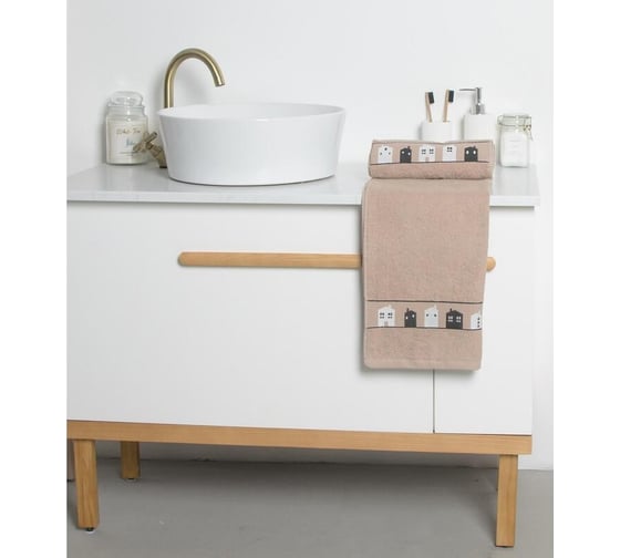Набор махровых полотенец Комус 50x80 см, 2 шт, 400 гр/м2, kitchen gorodok, коричневый 6178897 1747789
