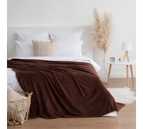 Плед Этель 150х200 см, шоколад, 100% п/э, корал-флис, 220 гр/м2 6894299
