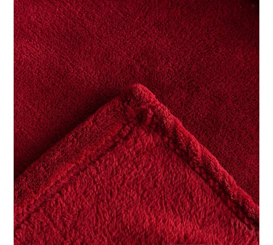 Плед Этель 200x220 см, бордовый, 100% п/э, корал-флис, 220 гр/м2 6894289