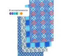 Кухонное вафельное полотенце Комус 35x60, 160 гр/м2, калейдоскоп, ассорти, 10 шт 1372637