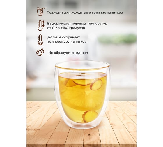 Термобокал ND Play с двойными стенками, в подарочной упаковке, 250 мл, стекло 296702