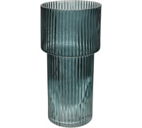 Декоративная ваза из рельефного стекла Вещицы 95х95х200 мм, синий Ekg-2