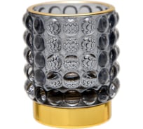 Декоративный подсвечник из цветного стекла Вещицы 70х70х80 мм, серый Star-7