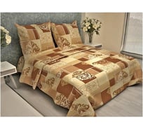 Постельное белье ООО Комус 1.5 спальное, бязь, 105 г/м2, наволочка 70x70 см, 2 шт., бежевый вензель 861012