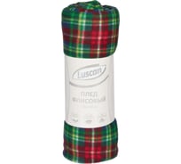 Плед Luscan флис, 130x170 см, 160 г/м2, клетка, зеленый 1775896