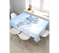 Прямоугольная скатерть из сатена JoyArty Счастливый слоненок tc_31598_120x145