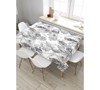 Прямоугольная скатерть из сатена JoyArty Суккуленты монохром tc_36154_120x145