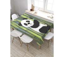 Прямоугольная скатерть из сатена JoyArty Счастливая панда tc_9551_120x145