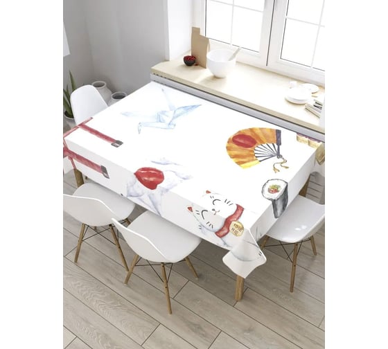 Прямоугольная скатерть из сатена JoyArty Суши-бар tc_31249_120x145 1