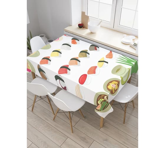 Прямоугольная скатерть из сатена JoyArty Суши и роллы tc_6471_120x145 1