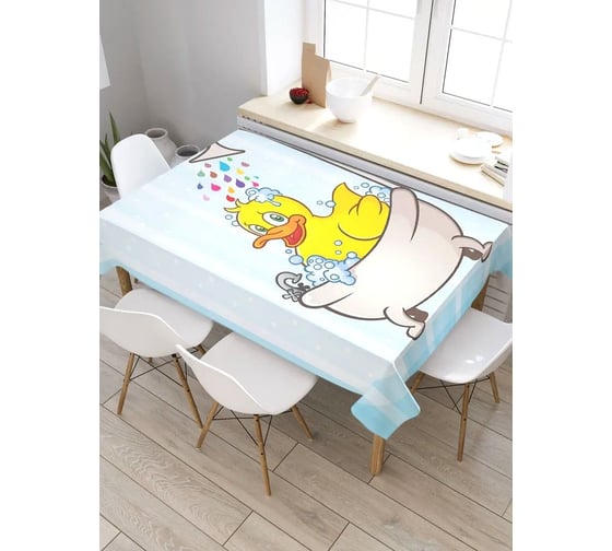 Прямоугольная скатерть из сатена JoyArty Счастливая утка tc_7726_120x145 1