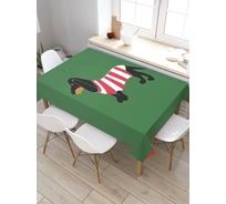 Прямоугольная скатерть из сатена JoyArty Такса в полосатой футболке tc_53896_120x145