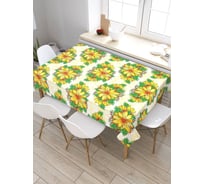 Скатерть JoyArty Цветочный ряд, прямоугольная, из сатена tc_33036_120x145