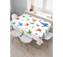 Прямоугольная скатерть из сатена JoyArty Счастливые бабочки tc_3387_120x145