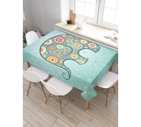 Скатерть JoyArty Цветочный слоник, прямоугольная, из сатена tc_27641_120x145