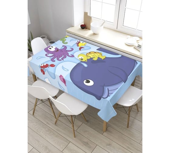 Прямоугольная скатерть из сатена JoyArty Счастливое детство tc_33552_120x145 1