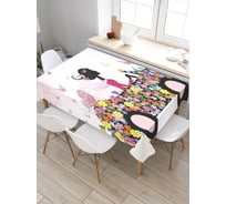 Скатерть JoyArty Цветочный транспорт, прямоугольная, из сатена tc_3401_120x145