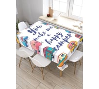 Прямоугольная скатерть из сатена JoyArty Счастливый кемпер tc_25803_120x145