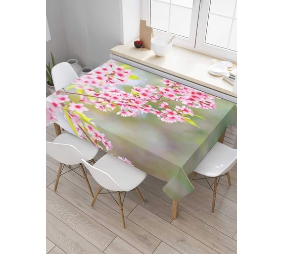 Скатерть прямоугольная из сатена JOYARTY Цветки сакуры tc_35593_120x145 1