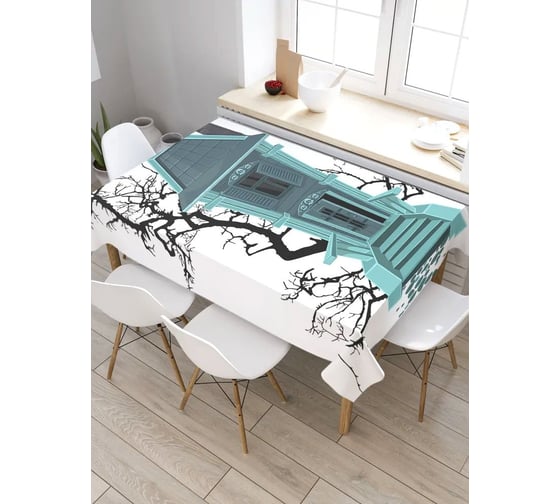 Скатерть прямоугольная из сатена JOYARTY Хижина ведьмы tc_6034_120x145 1