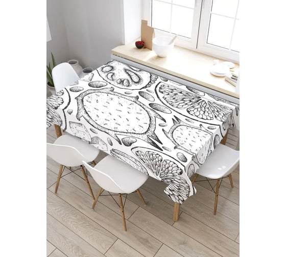 Скатерть прямоугольная из сатена JOYARTY Фруктовый арт tc_56969_120x145 1