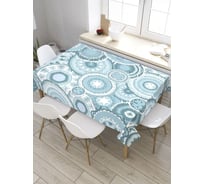 Скатерть прямоугольная из сатена JOYARTY Цветочные диски tc_33754_120x145