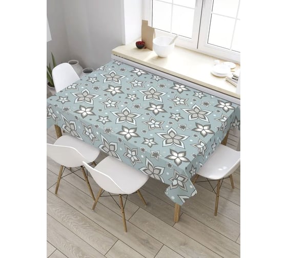 Скатерть прямоугольная из сатена JOYARTY Цветочное поле дудл tc_36496_120x145 1