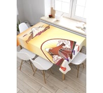 Скатерть прямоугольная из сатена JOYARTY Фудзияма на японском веере tc_29429_120x145