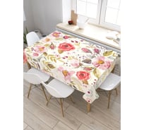 Скатерть прямоугольная из сатена JOYARTY Цветочные краски tc_29827_120x145