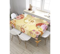 Скатерть прямоугольная из сатена JOYARTY Цветочные круги tc_32127_120x145