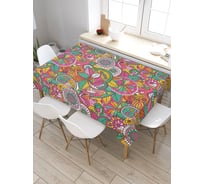 Скатерть прямоугольная из сатена JOYARTY Цветение дудл tc_31992_120x145