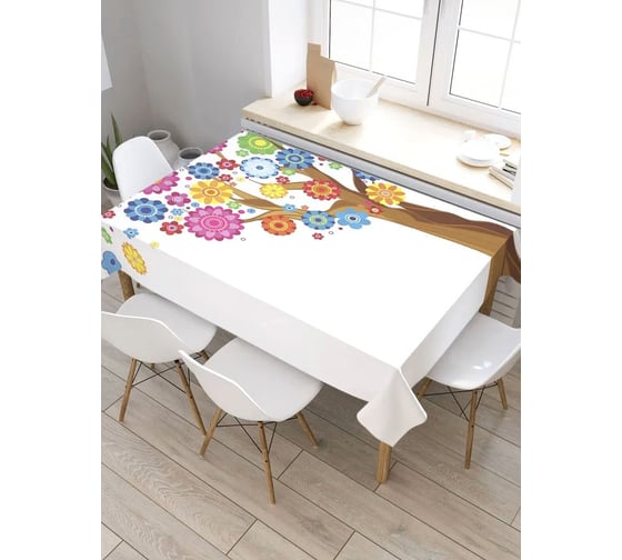 Скатерть прямоугольная из сатена JOYARTY Цветочное дерево tc_31984_120x145 1