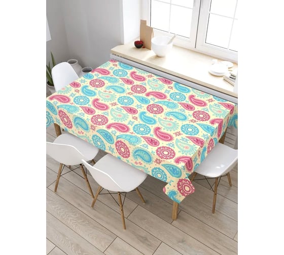 Скатерть прямоугольная из сатена JOYARTY Цветочные узоры tc_13621_120x145 1