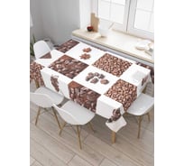 Скатерть прямоугольная из сатена JOYARTY Цветочные квадраты tc_15416_120x145
